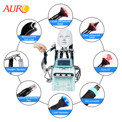 9 σε 1 H2O2 RF του προσώπου μηχανή φλούδας Hydradermabrasion Aqua μηχανών φυσαλίδων