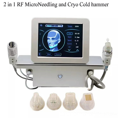 4 ηλεκτρική μηχανή RF Microneedling ανελκυστήρων προσώπου Cartidges βελόνων και κρύο σφυρί Cryo